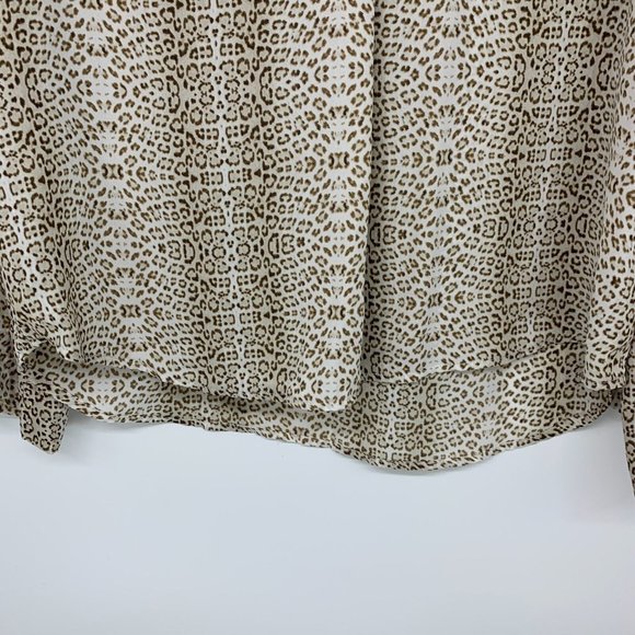 All In Favor Top Harper Leopard Print V Neck Long Sleeve Blouse - Picture 7 of 11